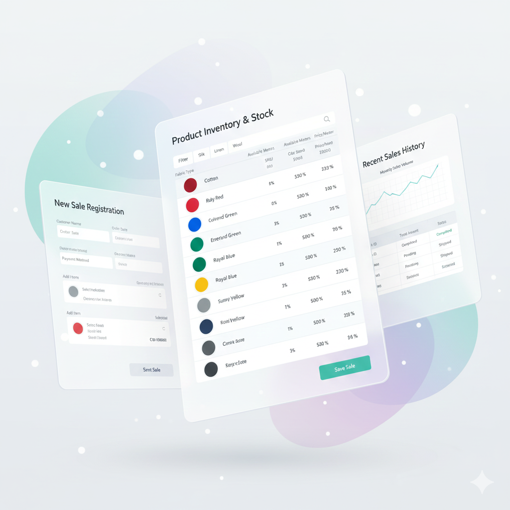 Interface do sistema Tec-Tex - Tela de cadastro de tecidos